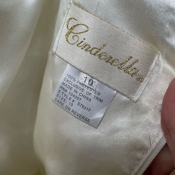 Cinderella Girls Flower Girl First Communion Formal Dress Ivory Pink Rosettes 10 - Picture 7 of 7